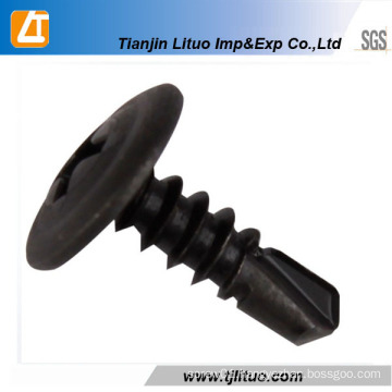 Factory C1022A Black/Galvanized #8 Wafer Head Self Drilling/Tapping Scre